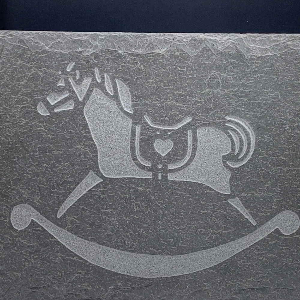 Slate Classics Rocking Horse Engraved Slate Wall Art Handcrafted New England
